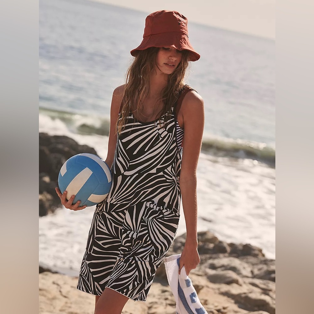 FP MOVEMENT Hot Shot Zebra Print Oversized Romper NWT